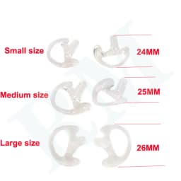 Lot 5 Pair White Silicone Earmold Earbud for Universal Walkie Talkie Radio Air Acoustic Coil Tube Earpiece Headphone S/M/L Size