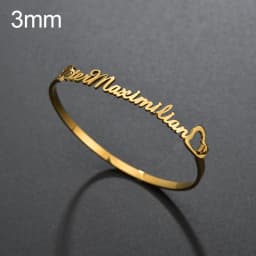 31 Styles New Stainless Steel Customized Bangle Personalized Nameplate Letter Heart Bracelet For Women Girl Jewelry Wedding Gift