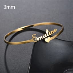 31 Styles New Stainless Steel Customized Bangle Personalized Nameplate Letter Heart Bracelet For Women Girl Jewelry Wedding Gift