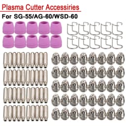 Air Plasma Cutting Gun Accessories Consumables Torch Electrode Tip Nozzle Shield Cap Kit For WSD60 AG60 SG55 CUT60 LGK60