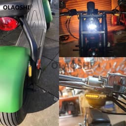 12V Scooter Motorcycle Indicators LED Turn Signal Light Handlebar Amber signal lamp Blinker Aluminum Alloy Black/Chorme