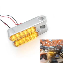 12V Scooter Motorcycle Indicators LED Turn Signal Light Handlebar Amber signal lamp Blinker Aluminum Alloy Black/Chorme