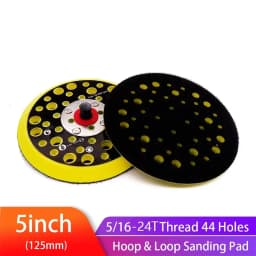 5 inch 125mm 44 Holes Sander Backing Pad Hook&Loop Sanding Pads with 5/16-24T Thread Dust Free Sanding Disc Holder for MIRKA