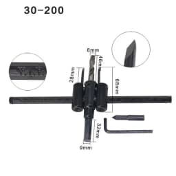 30-120/200/300mm Adjustable Circle Hole Cutter Wood Drywall Drill Bit Saw Round Cutting Blade Aircraft Type DIY Tool
