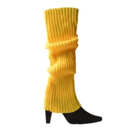 Women 80s Fluorescent Colored Knit Leg Warmers Ribbed Footless Socks Stockings Halloween Accessories