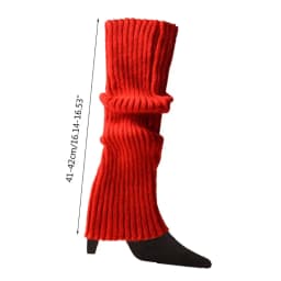 Women 80s Fluorescent Colored Knit Leg Warmers Ribbed Footless Socks Stockings Halloween Accessories
