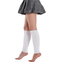 Women 80s Fluorescent Colored Knit Leg Warmers Ribbed Footless Socks Stockings Halloween Accessories