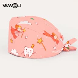 pink Printed Hats Men And Women Work Hat Scrub Cap Gorro Enfermera Quirofano Scrub Cap cotton Scrubs hat nurse accessories