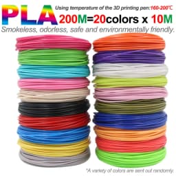 PLA Filament Diameter 1.75mm Color 3D Printing Material for 3D Pen, 10/20/30 Colors, 100M 150M 200M, Colorless, Odorless and Saf
