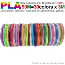 PLA Filament Diameter 1.75mm Color 3D Printing Material for 3D Pen, 10/20/30 Colors, 100M 150M 200M, Colorless, Odorless and Saf