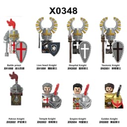 Medieval Knight Serie Figures Building Blocks Warrior Soldiers Guards Lion Heart Hospital Teutonic Knight Battle Pastor Kid Gift