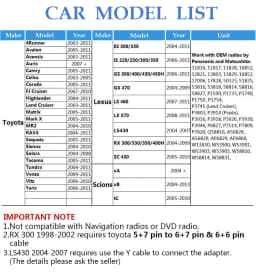 Moonet Car MP3 Input USB AUX Adapter CD Change for Toyota Avensis RAV4 Auris Corolla Yaris Camry Tacoma and Lexus (6+6pin)