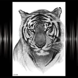 Watercolor Lion Tiger Temporary Tattoo For Women Men Atult Kid Realistic Fake Animal Tattoo Sticker Water Transfer Tatoos Thigh
