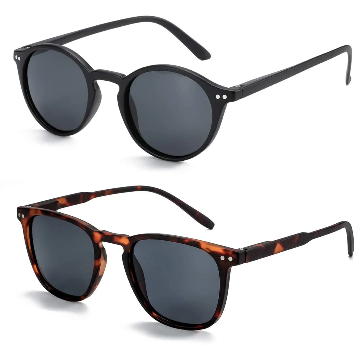 ZENOTTIC Retro Small Round/Square Polarized Sunglasses Vintage Lightweight Frame for Men Women Fashion Shade