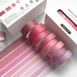 JIANWU 8pcs/set Retro Solid Color Basic Decoration Washi Tape Set DIY Scrapbook Cute Sticker Kawaii Masking Tape School Supplies