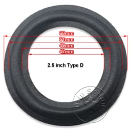 2x 2.5" Inch Speaker Foam/Cloth Folded Edge Ring Loudspeaker Woofer Repair Surround Circle Replacement Parts 63-69mm/2.48"-2.72"