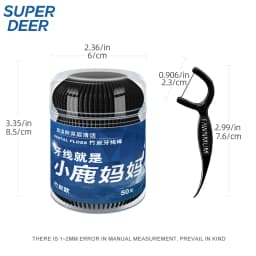 Fawnmum Dental Cleaning Bamboo Charcoal Dental Floss Picks Barreled Interdental Brush For Teeth Care Toothpicks With Thread Oral