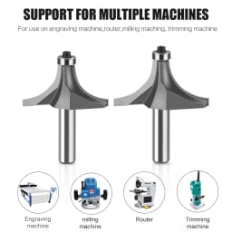 1/4&6mm Shank Corner Round Over Router Bit with Bearing Milling Cutter for Wood Woodwork Tungsten Carbide