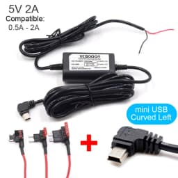 5V 2A Dash Cam Car Camcorder Vehicle DVR Hardwire Kit Cord Cable Power Cable With Mini Micro Type-C USB 3.1Meters Auto Charging