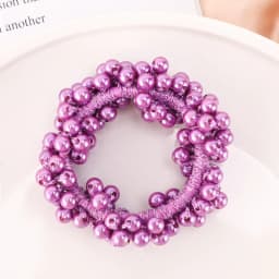 Woman Elegant Pearl Hair Ties Beads Girls Bow Scrunchies Rubber Hairbands Ponytail Holders Hair Accessories Elastic Hair Bands