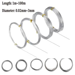 Stainlessy Steel Wire Hard Wire Full Hard Wire 0.02~3mm Length 1M/5M/10M/50M/100M Steel Wire