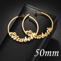 Atoztide Personalized Name Stainless Steel Letter Earrings For Women 3 Color Custom Name Cricle Earrings Weddings Party Jewelry