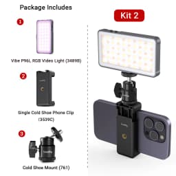 SmallRig P96L RGB Video Light Portable Metal LED Camera Light, 2500-9000K CRI 96+ Photo and Video Lighting for Sony -3489B