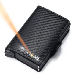 Rfid Men Card Wallets Free Name Engraving Carbon Fiber Slim Mini Wallet 14 Card Holders Small Money Bag Male Card Clips