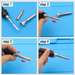 5Pcs Pure Copper Soldering Iron Tips Set I+B+K+2.4D+3C Electric Hot Bare Copper Head 900M for DIY Craft And Electronic Repair