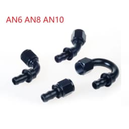 Uuiversal Aluminum AN6 AN8 AN10 Oil Fuel Fitting Oil Fuel Push On Hose 0 90 45 180 Degree Rubber Tube Hose End