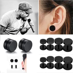 1Pair Anime Character Geto Suguru Cosplay Earrings Ear Clips Black Stud Earrings Men Anime Cos Props
