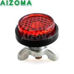 Off-road 4pc Reflective Tag Bolt Screws Rear License Plate Warning Reflector Red Safety Lens For Motorcycle Trunk Car Scooter