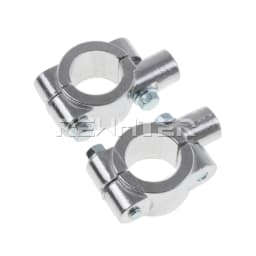 Motorcycle Mirror Mount Clamp Rear View Mirror Holder Adapter Silver Black Metal 22mm 25mm Handlebar 10mm 8mm Thread 2PCS