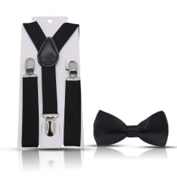 HUISHI Suspenders Kids Boy Girl Childrens Christmas Bow Tie Red Blue Suspenders Wedding Costume Adjustable Y-Back Black Braces