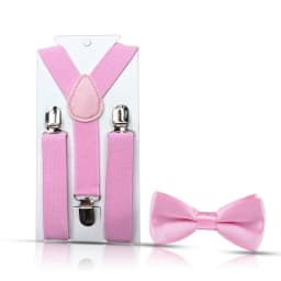 HUISHI Suspenders Kids Boy Girl Childrens Christmas Bow Tie Red Blue Suspenders Wedding Costume Adjustable Y-Back Black Braces