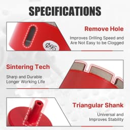 HEDA 1PC 6-120mm Marble Opener Diamond Core Bit Hole Saw Drill Bit Hole Opener for Marble Granite Brick Ceramic Concrete Drillin