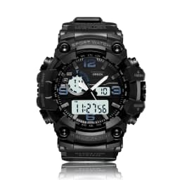 Fashion Quartz Digital Men Watch Dual Time Army Green Sport Man Wristwatches Reloj Hombre Waterproof Led Male Diver Watches Gift