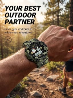 Fashion Quartz Digital Men Watch Dual Time Army Green Sport Man Wristwatches Reloj Hombre Waterproof Led Male Diver Watches Gift