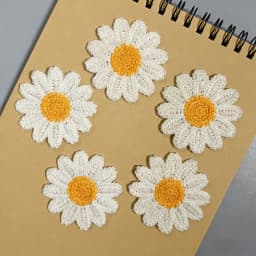 10Pcs White Daisy Flower Embroidered Patches Sew-on DIY Applique Clothing Badge Accessories
