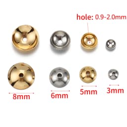 20Pcs 3-12mm Gold Plated Brass Round Bead Caps Spacer Beads High Quality for Diy Jewelry Making Components Accessories