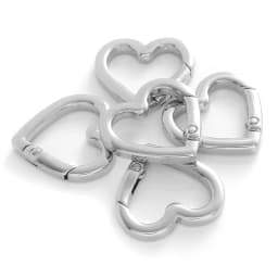 5Pcs/lot 25mm Metal Heart Shape Spring Clasps Openable Carabiner Keychain Bag Clips Hook Dog Chain Buckles Connector Accessories