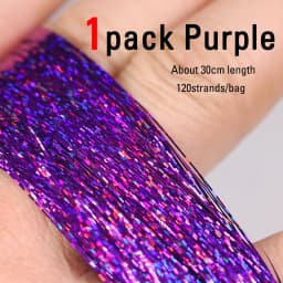 ICERIO Soft Holographic Flat Krystal Flash Tinsel Flashabou Fly Tying Material Pike Trout Streamers Jig Fishing Hook Lure