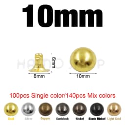 Metal Dome Cap Rivets Studs Round Rivet for Leather Craft Bag Belt Clothing Garment Shoes Collar Parts Accessories