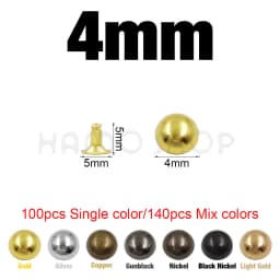 Metal Dome Cap Rivets Studs Round Rivet for Leather Craft Bag Belt Clothing Garment Shoes Collar Parts Accessories