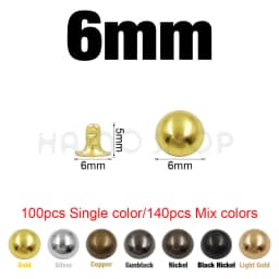 Metal Dome Cap Rivets Studs Round Rivet for Leather Craft Bag Belt Clothing Garment Shoes Collar Parts Accessories