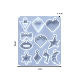 Earring Pendant Silicone Mold Epoxy Resin Jewelry Making Molds Heart Leaves Moon DIY Charms Pendant Mould Creative Jewelry Craft