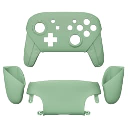 eXtremeRate Full Set Housing for NS Switch Pro Controller, Faceplate Backplate with Handles - Transparent & Single Seires