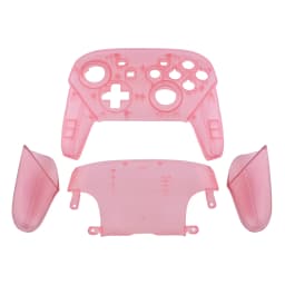 eXtremeRate Full Set Housing for NS Switch Pro Controller, Faceplate Backplate with Handles - Transparent & Single Seires