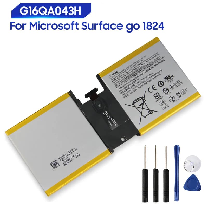 Replacement Battery For Microsoft Surface Go 1824 G16QA043H Battery 3411mAh