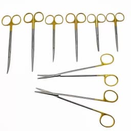 Gold handle blunt scissors nose plastic tool nasal head round scissors double eyelid tools